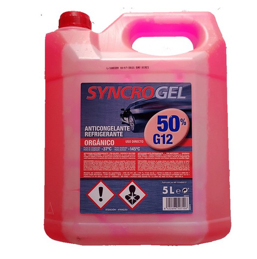 Anticongelante refrigerante Syncrogel 50% G12 5 Litros rosa