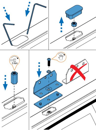 Barras Cruz Airo Fuse Niro (II/SG2) 22> punto fijación en Railing plastico