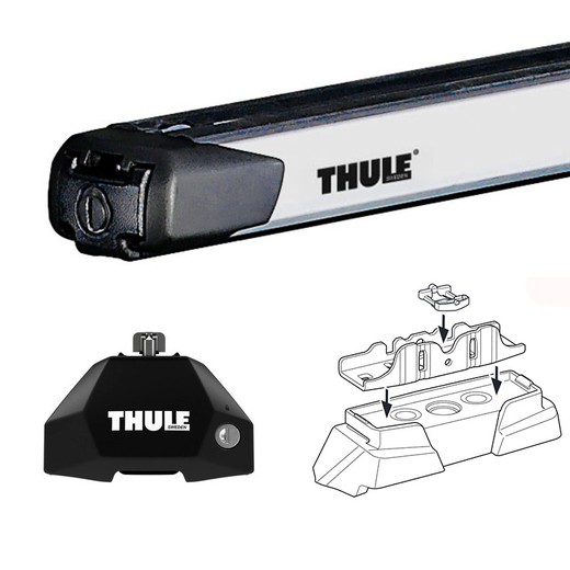 Barras Thule SlideBar para VW.Transporter T5 03>15 y T6 15> con Guia en (T)