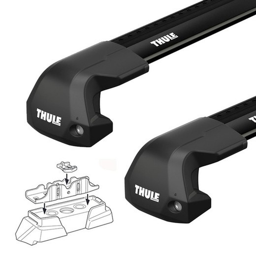 Barras Thule WingBar Edge negras para Clase C Sedan (W204) 07>14 CON techo vidrio