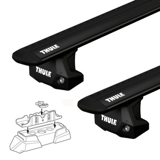 Barras Thule WingBar Evo negra Clase C Sedan (W204) 07>14 CON techo vidrio