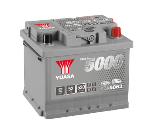 Bateria Yuasa YBX5063 52Amp. + derecha