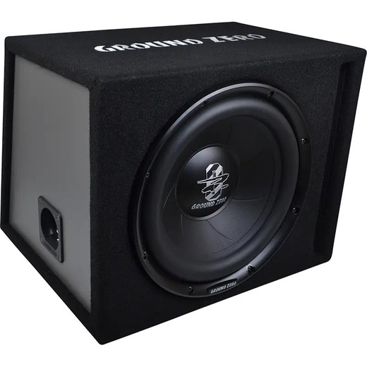 Caja con subwoofer ventilado de 30 cm/12″ 350 vatios RMS.