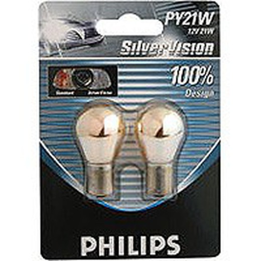 Juego lamparas de intermitente  Philips 12v 21w plateadas Silver vision