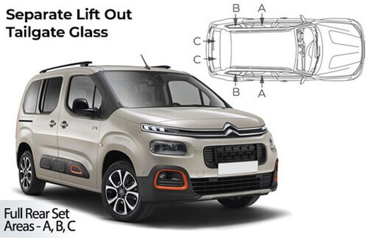 Parasoles de Citroen Berligo Multispace XL 2018> cristal del portón trasero elevable por separado