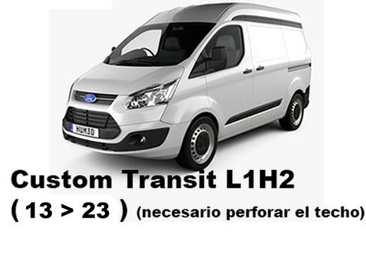 Custom Transit L1H2 (necesario perforar el techo) (13>23)