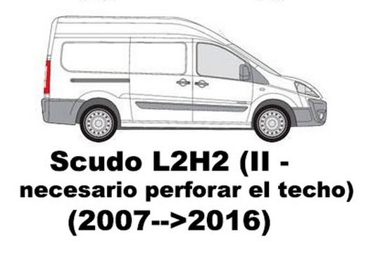 Scudo L2H2 (II - necesario perforar el techo) (2007-->2016)
