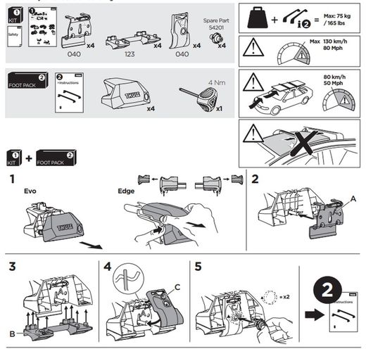186153 Kit Thule MERCEDES GLC (X254), 5-dr SUV, 23->