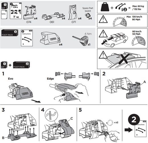 186154 Kit Thule Subaru XV 19>22