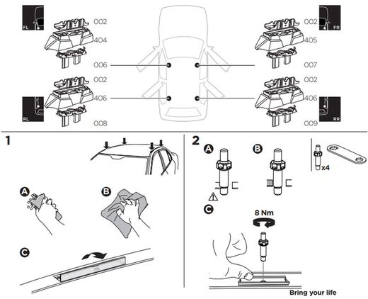 187189 Kit Thule MERCEDES E-Class (W214), 4-dr Sedan, 24>