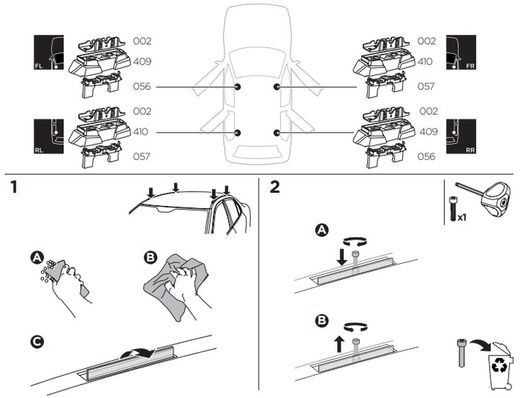187191 Kit Thule BMW 5-Series (G60), 4-dr Sedan, 24>/ BMW i5 (G60), 4-dr Sedan, 24