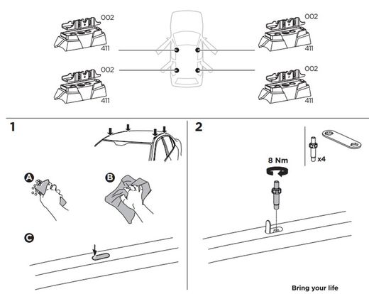 187193 Kit Thule VOLKSWAGEN Touareg (Mk. III Facelift), 5-dr SUV, 24>