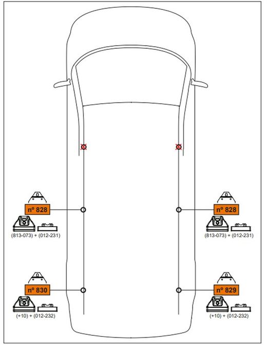 2 Barras alu cargo AF128 con 4 pies NV200 (09->)