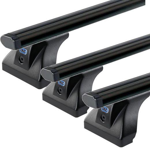 3 Barras alu cargo AF138 negras con pies Transporter/Multivan/Caravelle T5 / T6 con perfil  en (T)