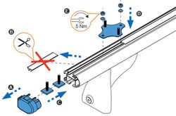 4 fijaciones Module-Safari para barras aluminio