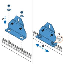 934-220 Kit 2 soportes LCV para T-Track 4º