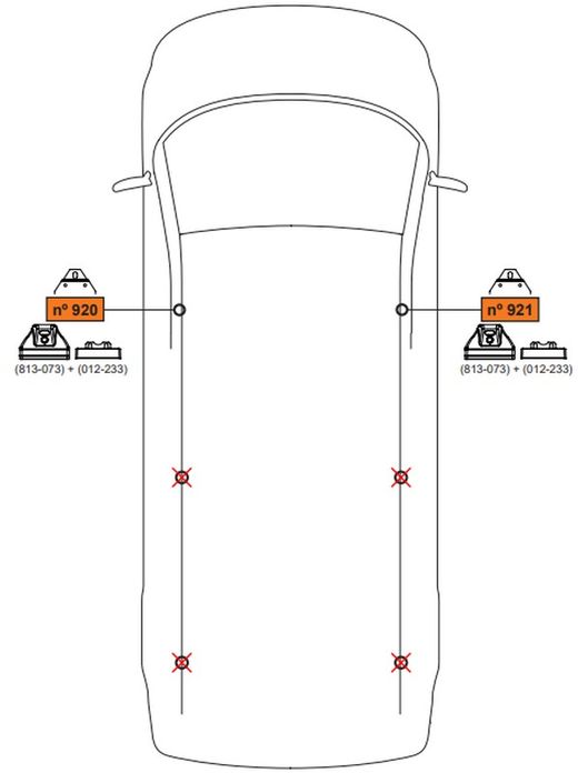 934250 Kit 2 soportes CRUZ LCV VW ID.Buzz (22->) Delantero