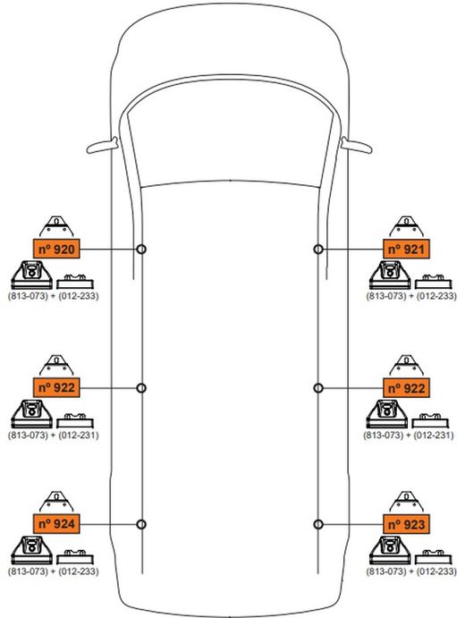 934450 Kit 6 soportes CRUZ LCV VW ID.Buzz  22>