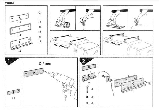 Adaptador de vierteaguas artificial negro Thule