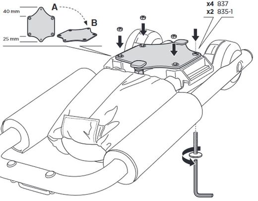 adaptador para guía en t 881 Para 835/837