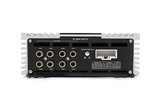 Amplificador de 4 canales con (DSP) de alta gama Potencia a 4Ω: 4 x 25 vatios