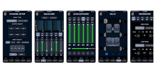 Amplificador de 4 canales con (DSP) de alta gama Potencia a 4Ω: 4 x 65 vatios