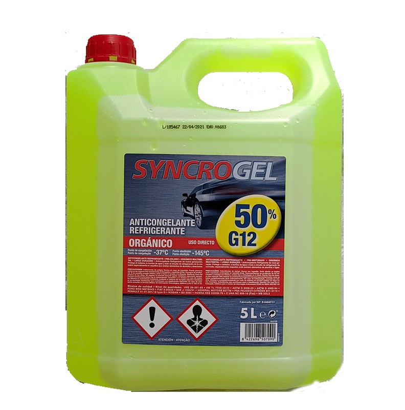 liquido refrigerante coche Glycogel Organic 50% Amarillo 5L