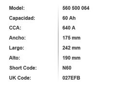 Batería EFB Varta Blue Dynamic 60 Ah – 640A (N60)