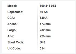 Batería Varta Blue Dynamic 60 Ah – 540A (D48)