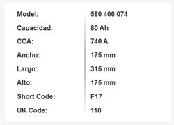 Batería Varta Blue Dynamic 80 Ah – 740A (F17)