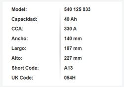 Batería Varta Blue Dynamic 40 Ah – 330A (A13)