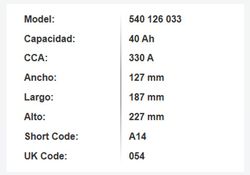 Batería Varta Blue Dynamic 40 Ah – 330A (A14)