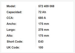 Batería Varta Blue Dynamic 72 Ah – 680A (E43)