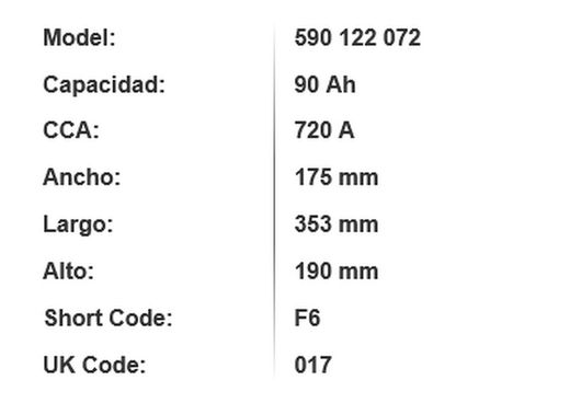 Batería Varta Black Dynamic 90 Ah – 720A (F6)