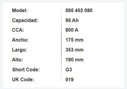 Batería Varta Blue Dynamic 95 Ah – 830A (G8)