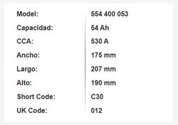 Bateria Varta Silver Dynamic 54 Amp. 530A. (C30)