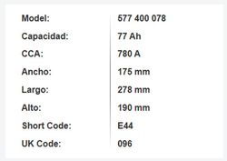 Bateria Varta Silver Dynamic 77 Amp. 780A (E44)