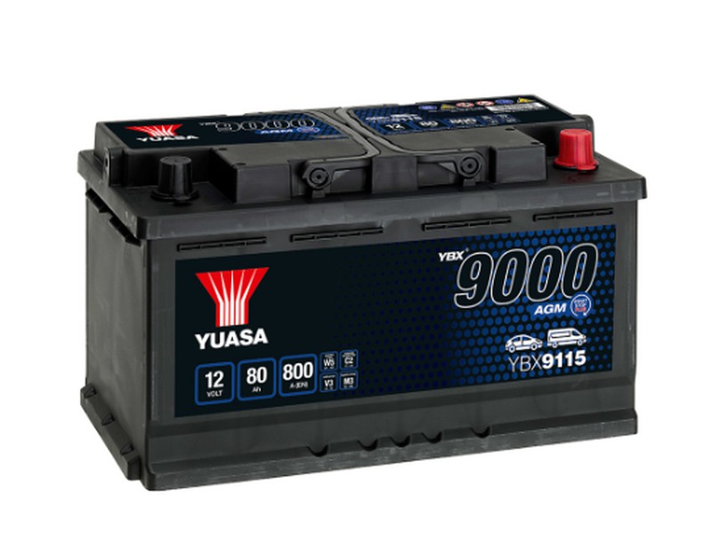 Batería Yuasa YBX9115 AGM 80Ah + derecha — Totcar