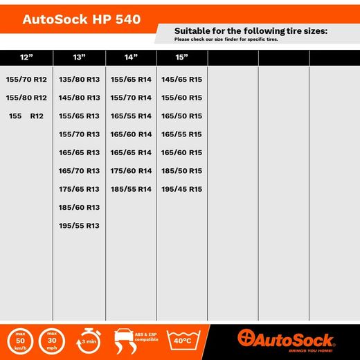 Cadenas de nieve AutoSock 540