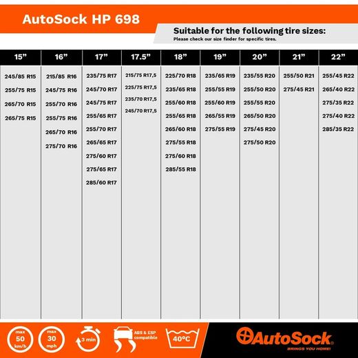 Cadenas de nieve AutoSock 698