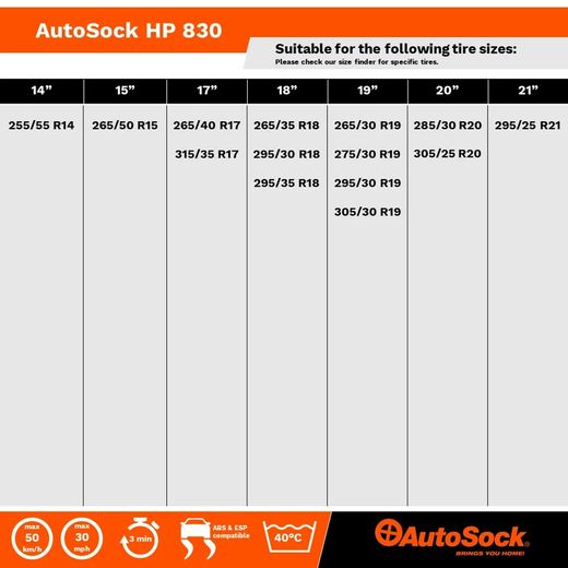 Cadenas de nieve AutoSock 830