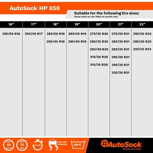 Cadenas de nieve AutoSock 850