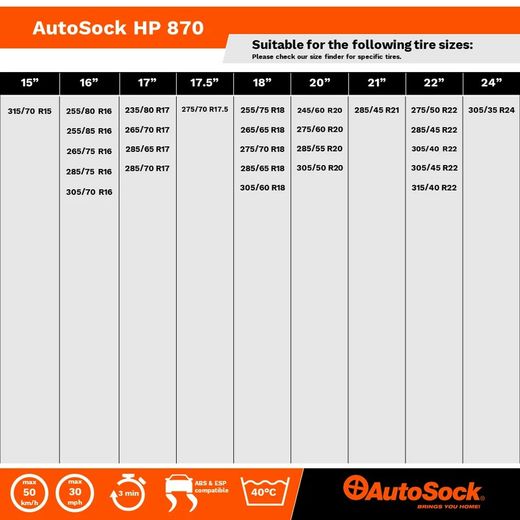 Cadenas de nieve AutoSock 870