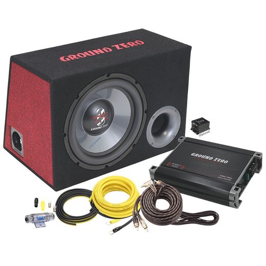Caja de subwoofer ventilado de 30 cm / 12" con amplificador 300W Ground Zero