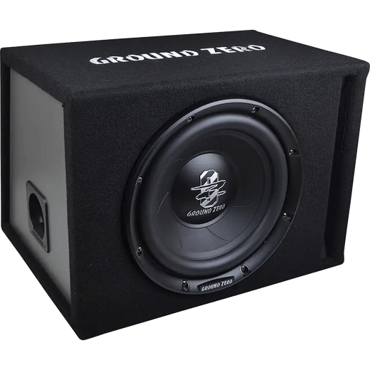Caja con Subwoofer GROUND ZERO GZIB 25BR | 25 cm / 10 Pulgadas | Vented (Bass-Reflex) | 250 W RMS