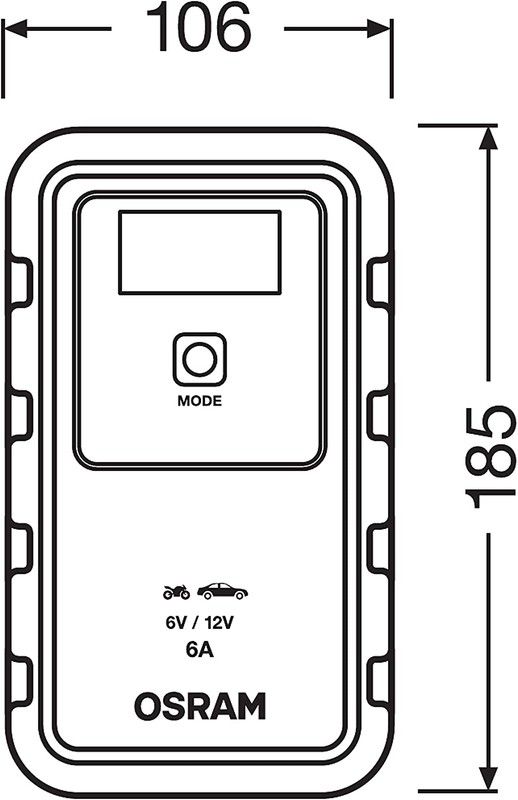Cargador inteligente de baterías OSRAM 6 Amp 6-12V OEBCS906