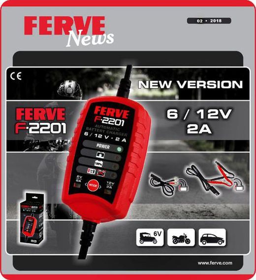 Cargadores bateria moto automaticos Ferve F2201