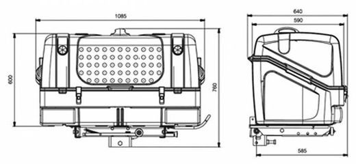 Cofre para bola TOWBOX V1 negro 280 Ltrs.