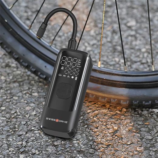 Compresor Aire 150PSI/2000mAh c/2 Bat Litio Recargable