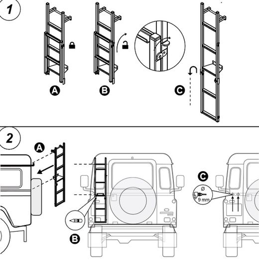 Escalera plegable Land Rover Defender  941-054